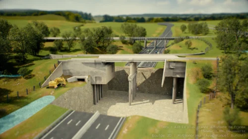 Manuel Burchi, graphiste 3D freelance : création d'assets autoroutiers réalistes en télétravail.