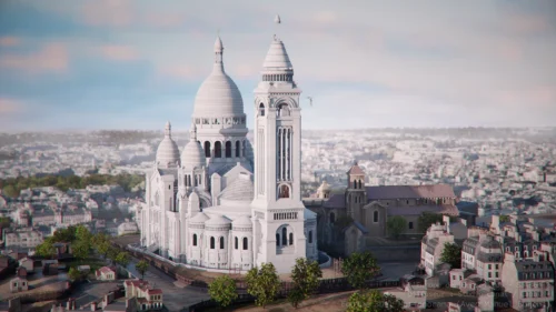 Motion design appliqué à l'architecture historique pour la télévision.