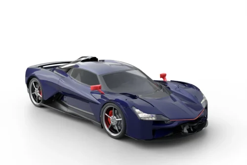 Modélisation 3D de voitures de course au design original pour l'agence Sirocco.